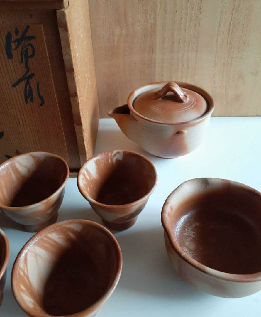 備前焼/茶器/急須/湯冷/湯呑5個