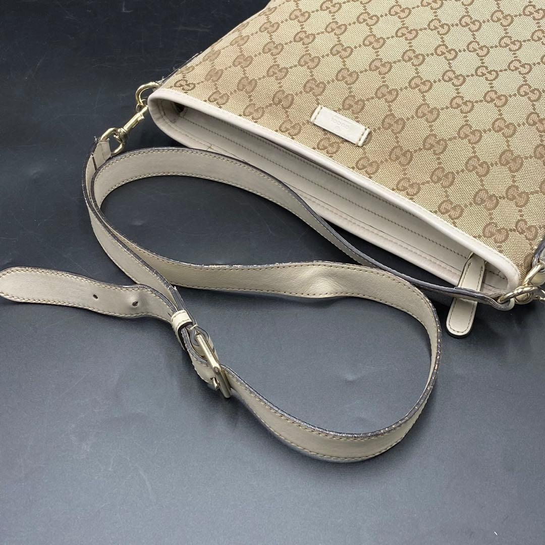 グッチ GG柄 ショルダーバッグ ベージュ キャンバス