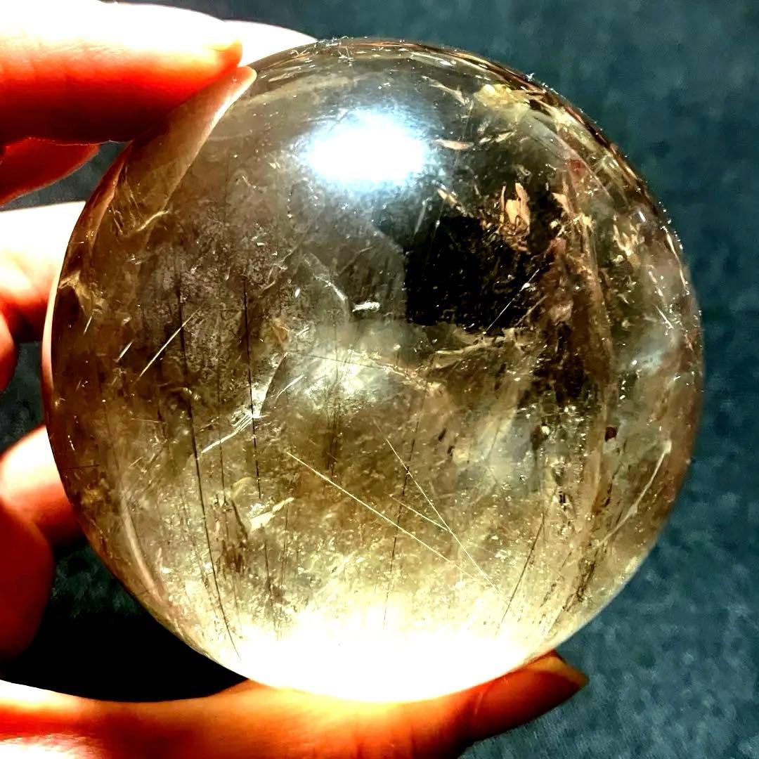 超大玉　65mm ゴールドルチルファントムクォーツ　金針水晶　パワーストーン