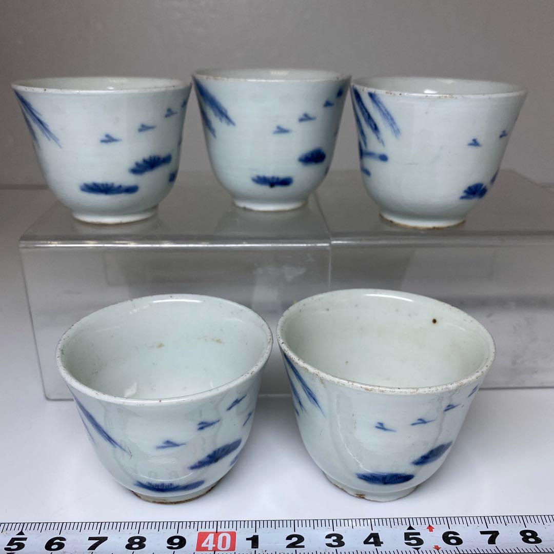 中国明時代　古染付　煎茶碗　直径6㎝　トコヒ　東な7-0325☆2F