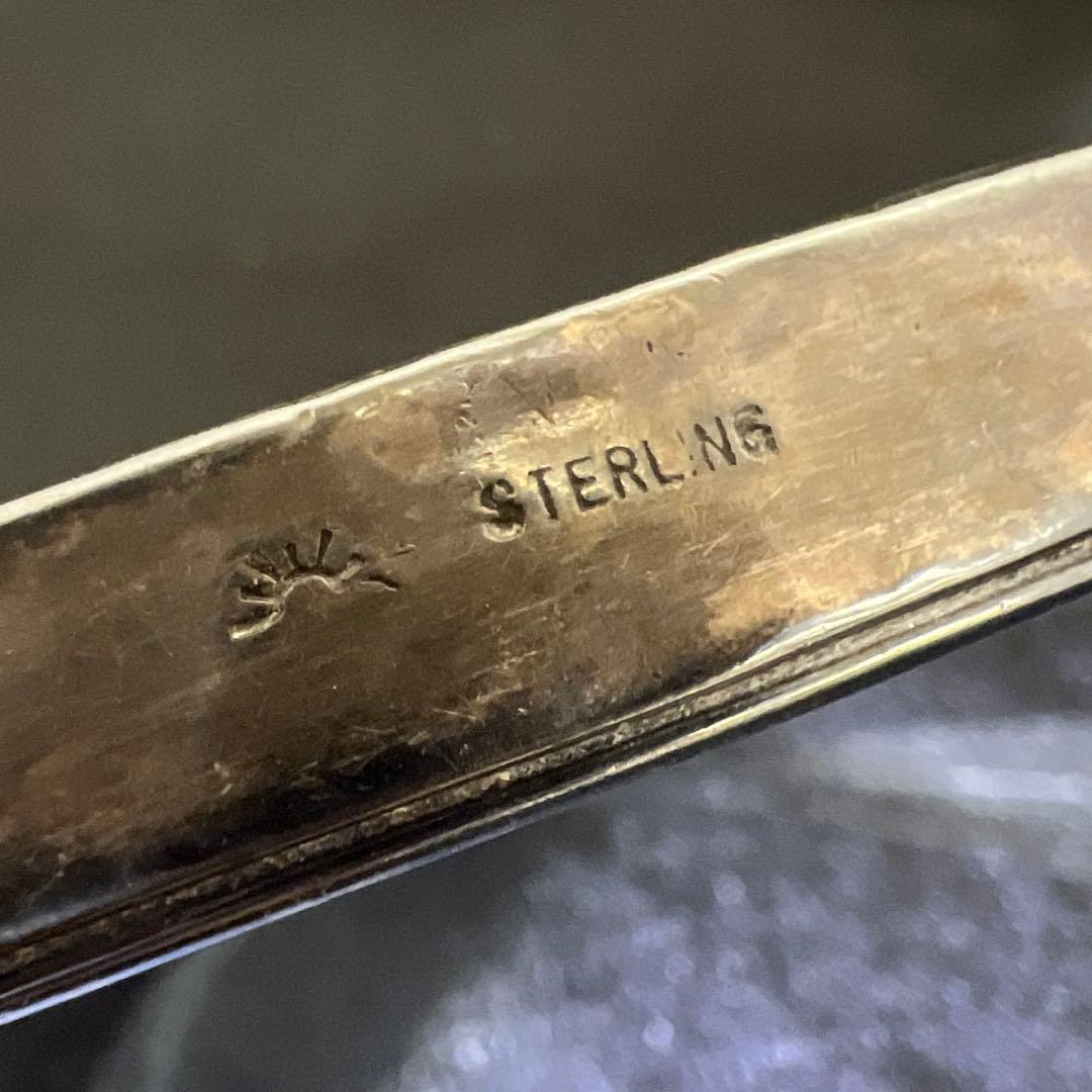 専用　sterling刻印　竹図手鏡　440g 東Y7-1223☆2Fトコチサ