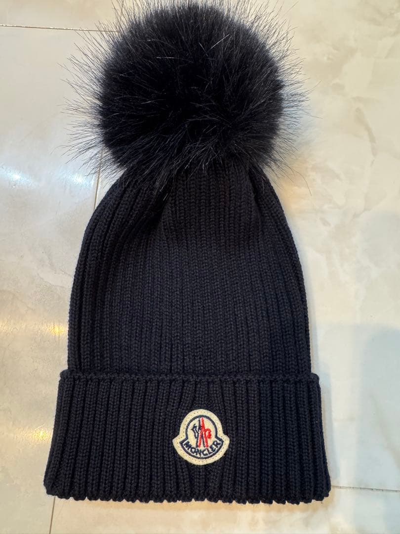 MONCLER ニット帽 紺