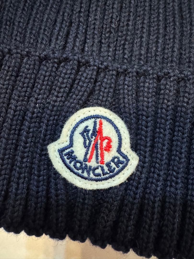 MONCLER ニット帽 紺