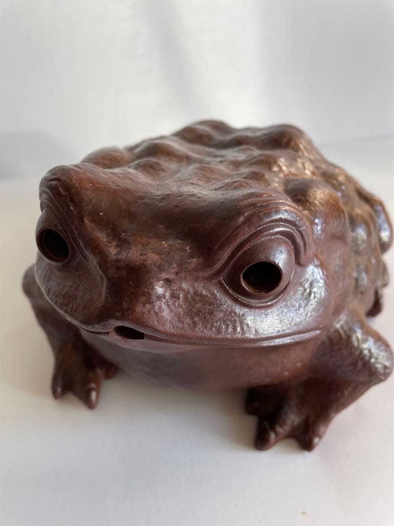 【木村長十郎友敬】蛙　カエル　細工物　縁起物　置物　飾り物