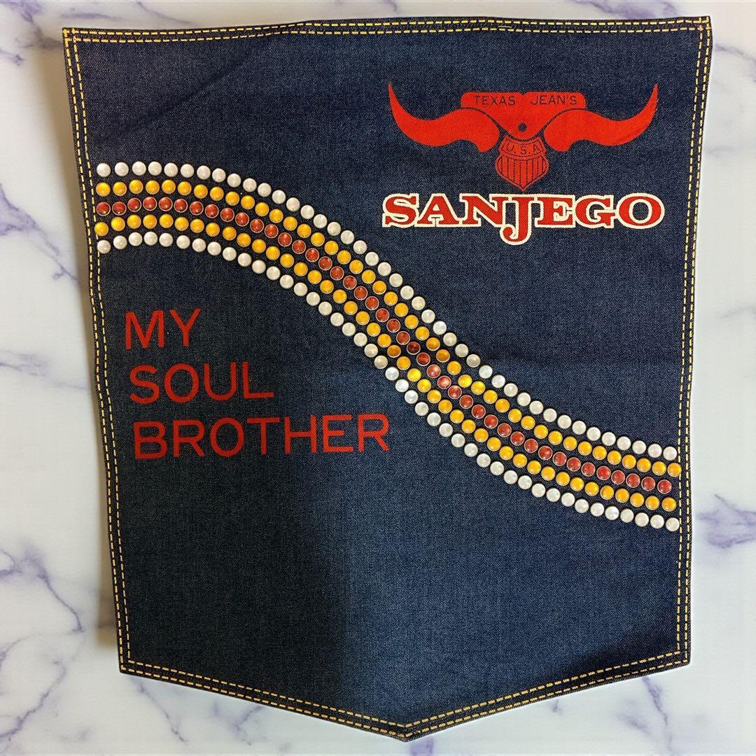 ヴィンテージ SANJEGO サンジェゴ スタッズ デニムバナー パネル 壁掛け