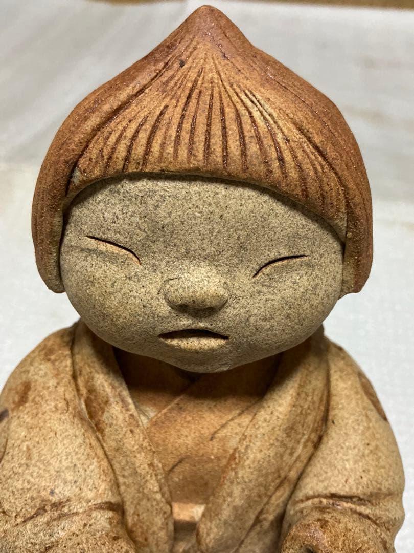 陶器製人形・「桃湖」作者不明？【高さ／18cm】。