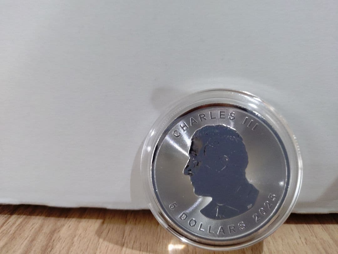 カナダ メープルリーフ銀貨 5ドル【1枚】 (ケース付き)