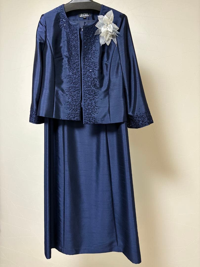 【美品】マザーズドレス　フォーマル　IGIN /イギンジブリーヌ　コサージュ付き