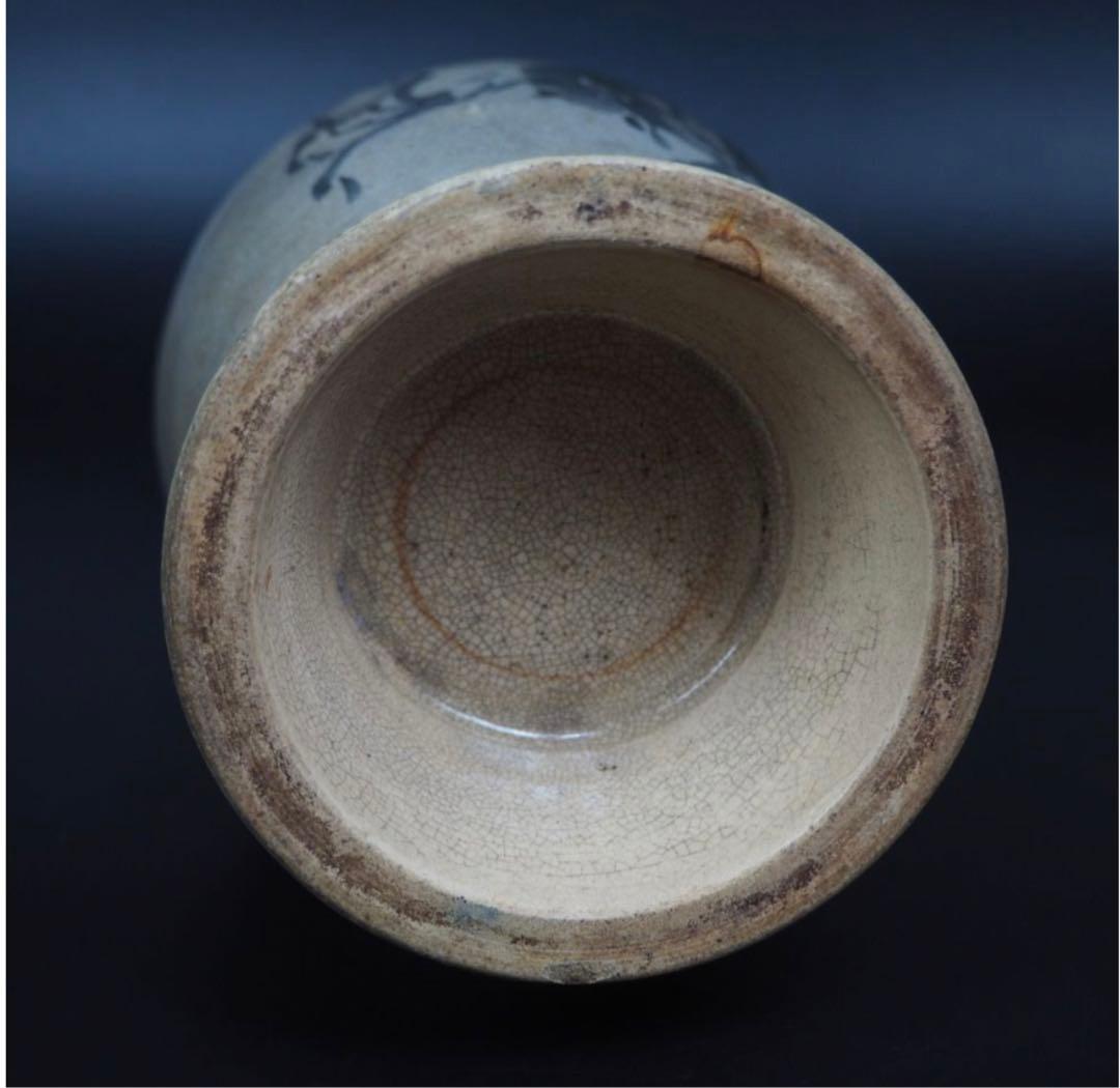 送料無料　明治期 古相馬双耳花瓶 　高さ25.5ｃｍ