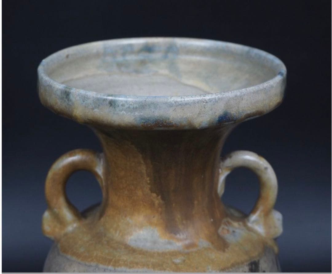 送料無料　明治期 古相馬双耳花瓶 　高さ25.5ｃｍ