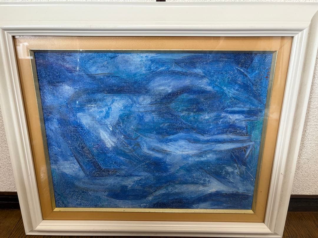 青系油彩額縁作品