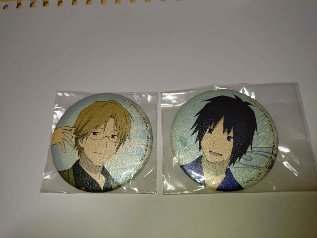 夏目友人帳 名取周一 田沼要 缶バッジ4個 和紙 劇場版 ニャンコ先生感謝祭