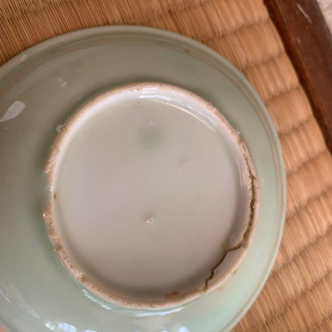中国清時代豆青釉小皿10客