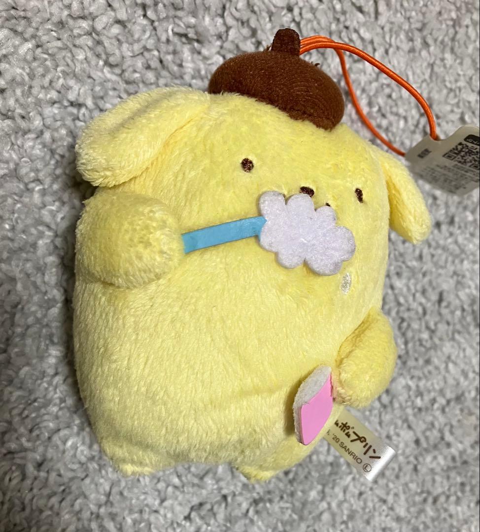 希少　ポムポムプリン　ある日の一日　マスコット　ぬいぐるみ　歯磨き　サンリオ