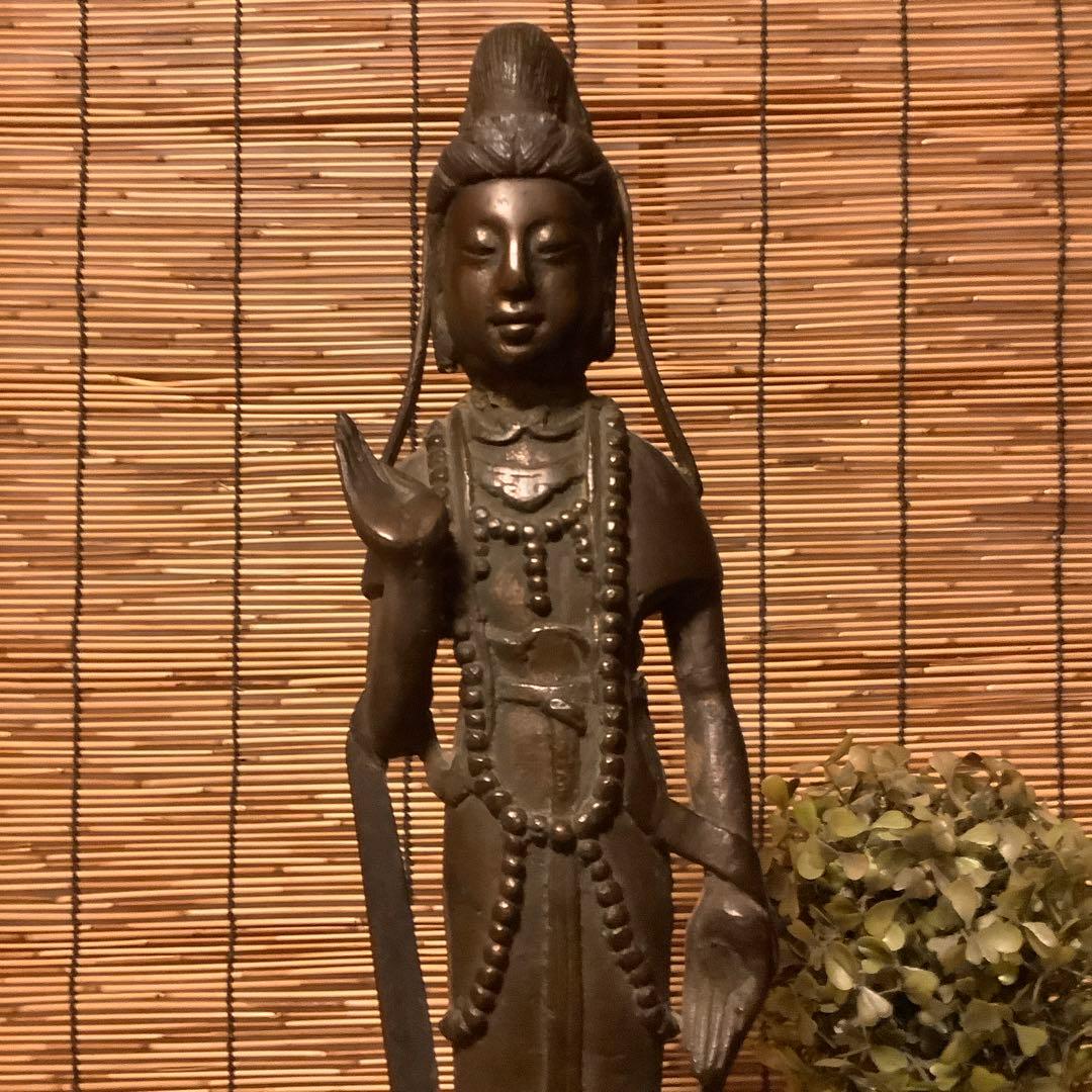 朝鮮・三国時代「南無観世音菩像」高句麗・新羅・百済・天平・古銅