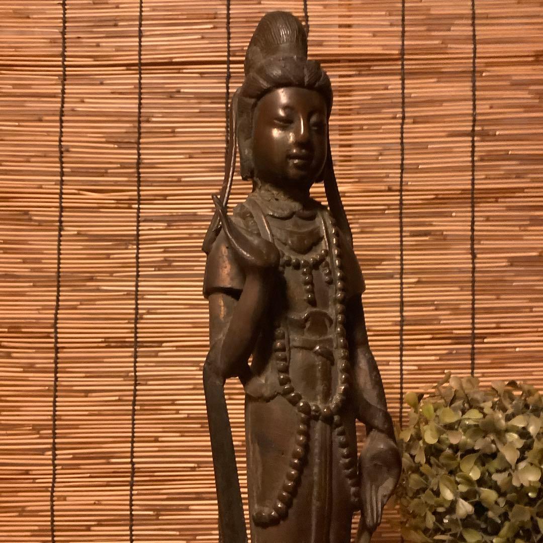 朝鮮・三国時代「南無観世音菩像」高句麗・新羅・百済・天平・古銅