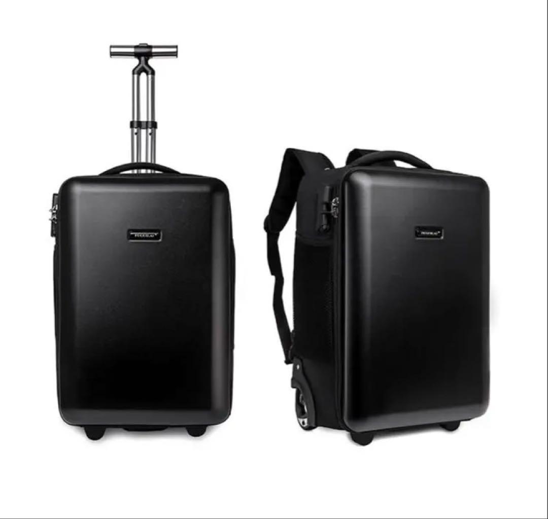 2WAY キャリーバッグ リュック 大容量 、PC収納 黒