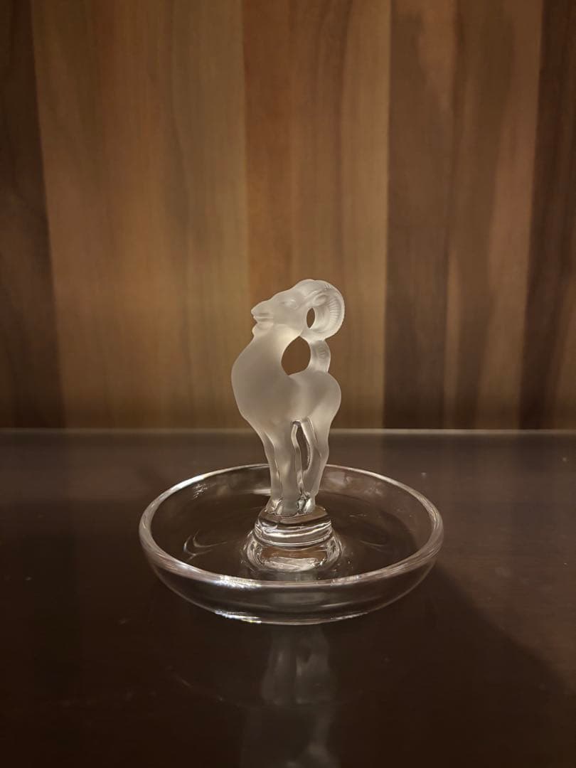 LALIQUE ラリック クリスタル ガラス山羊リングトレイ