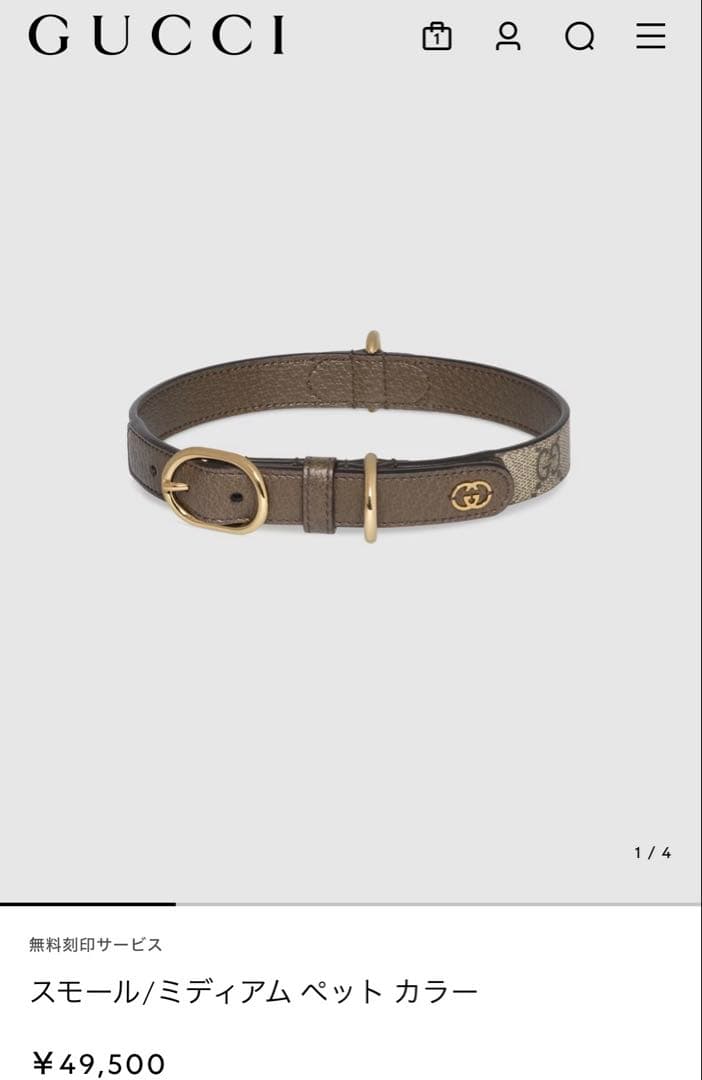GUCCI ペット　カラー　リード　首輪