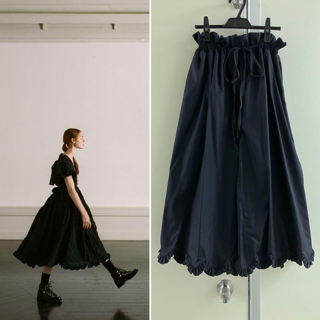 【CECILIE BAHNSEN】 フリル スカラップヘム ワイドパンツ