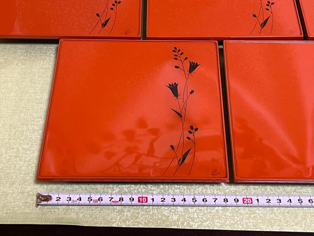 (ト26) 輪島塗 口取 5客 [加治武] 漆工芸 朱塗り 茶道具 お正月 お祝