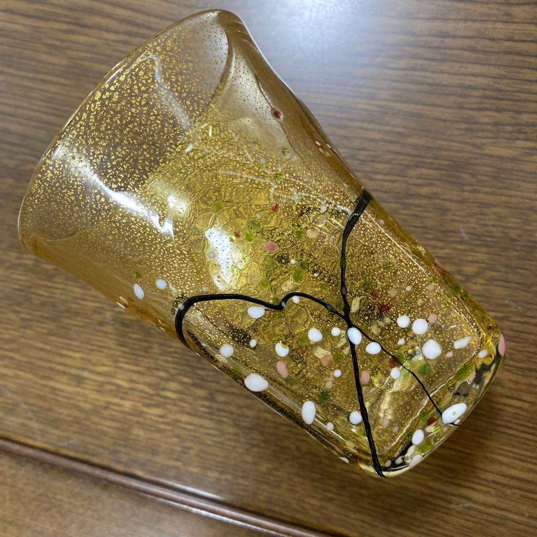 グラスアート　クロキ　黒木国昭　光琳　グラス　タンブラー　1客　金彩　水割り