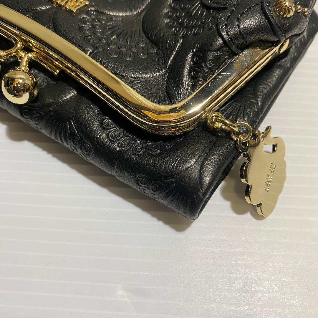 【未使用級】ANNA SUI　ピーコック　２つ折財布　ブラック　現行品
