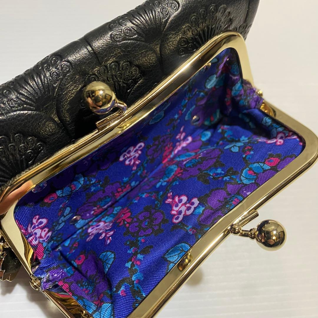 【未使用級】ANNA SUI　ピーコック　２つ折財布　ブラック　現行品