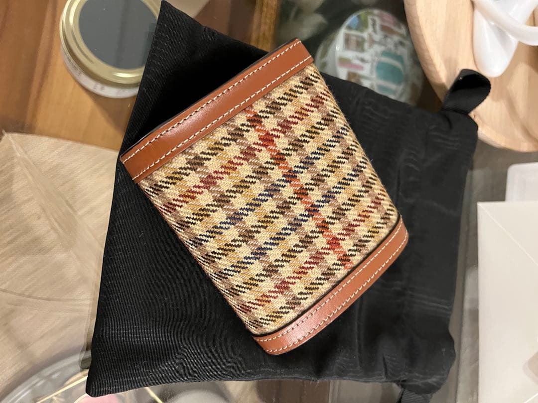 セリーヌ CELINE 三つ折り財布 ウォレット トリオンフ レザー/ツイード