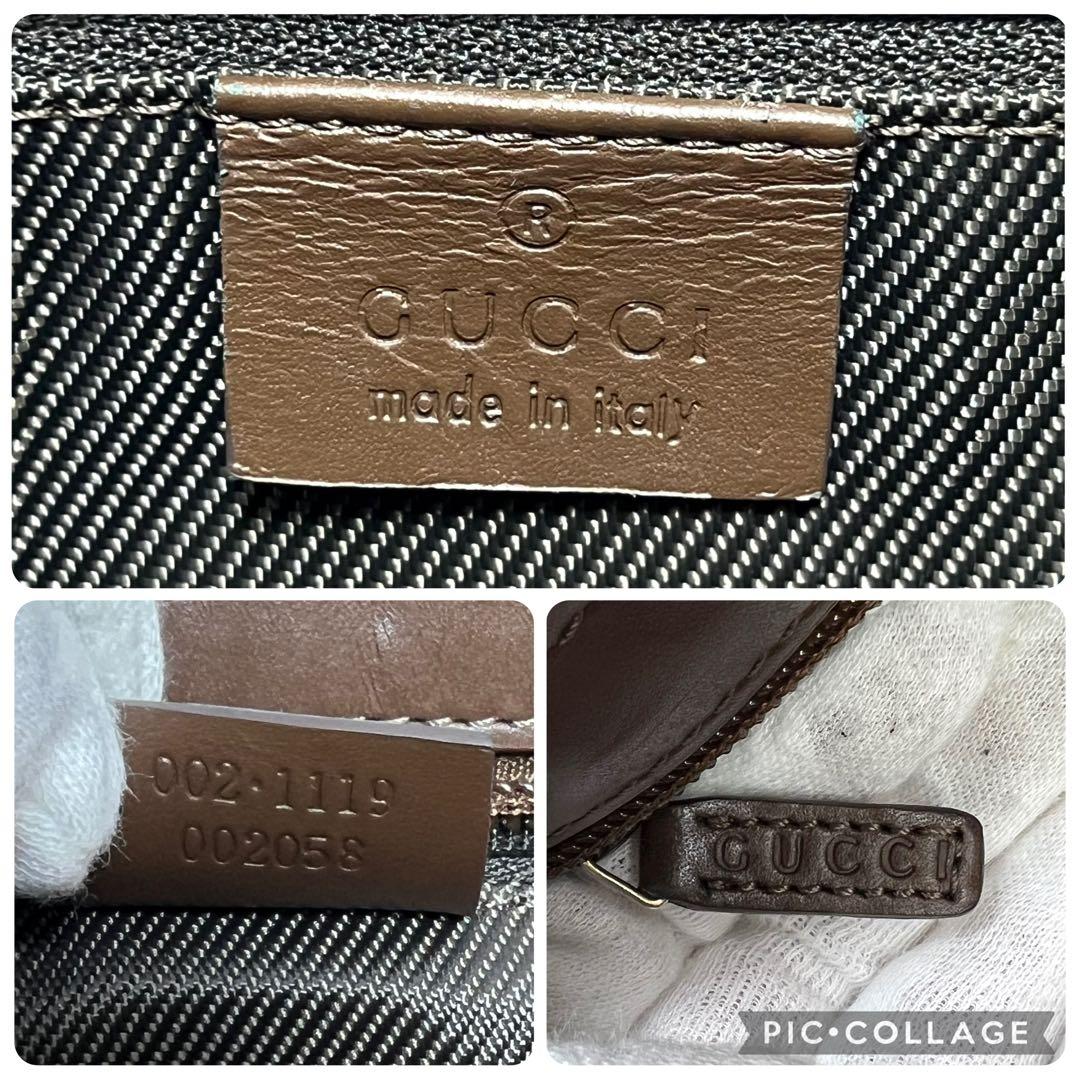 グッチ　トートバッグ　ハンドバッグ　GG柄　キャンバス　レザー　ブラウン