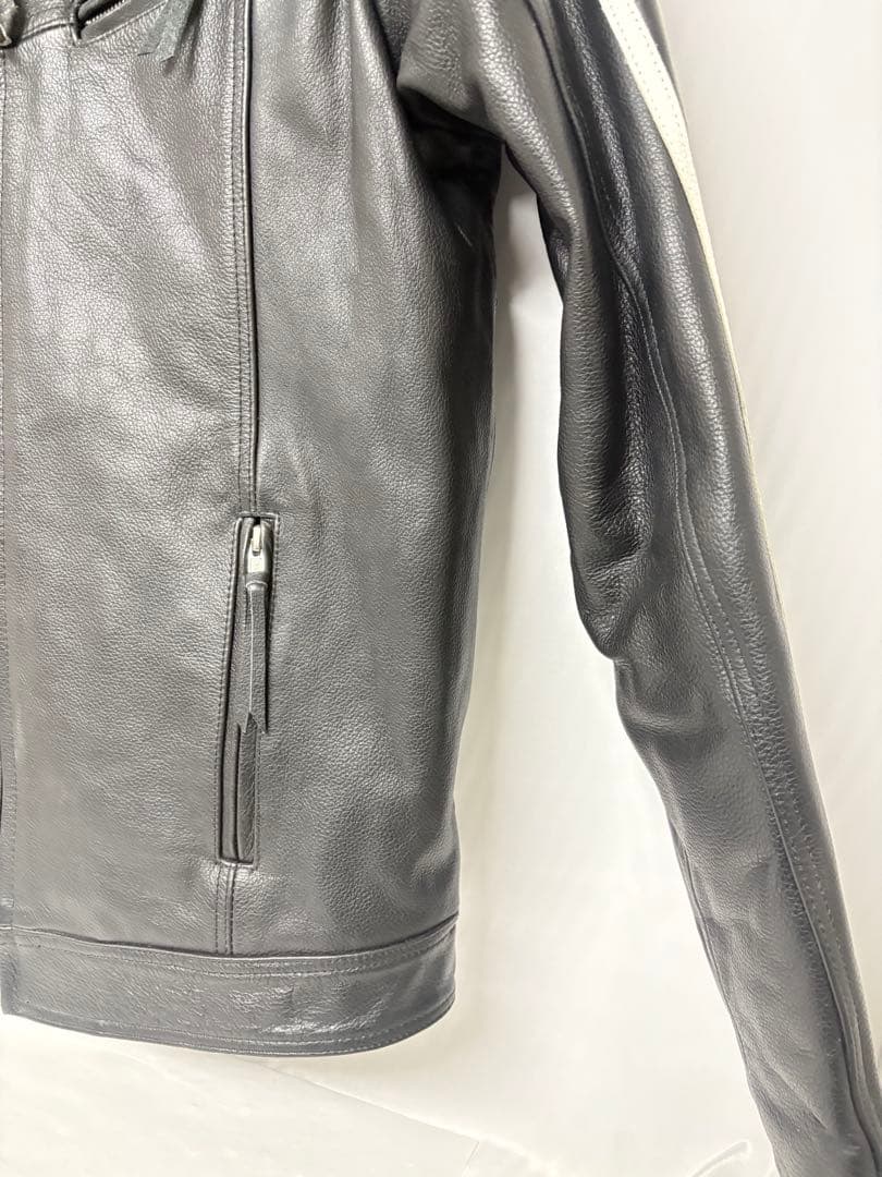 ①Freedom レザー ライダース ジャケット ホワイトライン