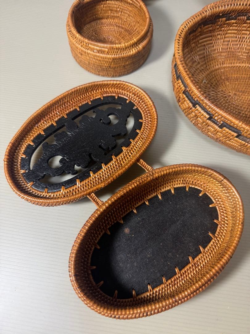 2150  インテリア カゴ 収納 小物入れ　3客