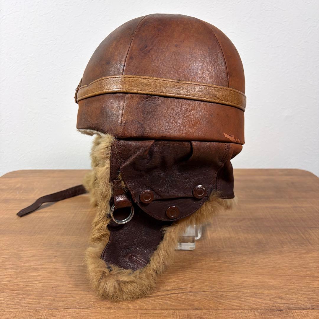 貴重 当時物 実物 旧日本陸軍 戦車帽 防寒型 冬様 革製 日本軍 ヘルメット