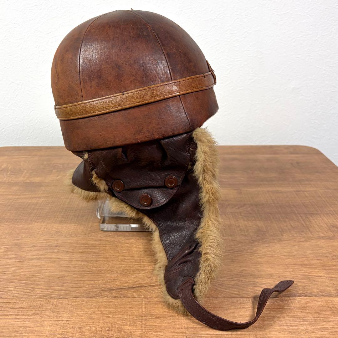 貴重 当時物 実物 旧日本陸軍 戦車帽 防寒型 冬様 革製 日本軍 ヘルメット