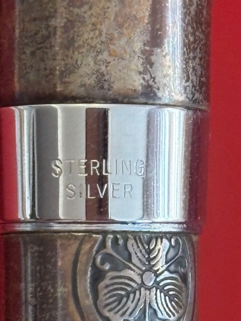 希少 美品 PILOTパイロット 万年筆 スターリングシルバー素材 家紋 18K