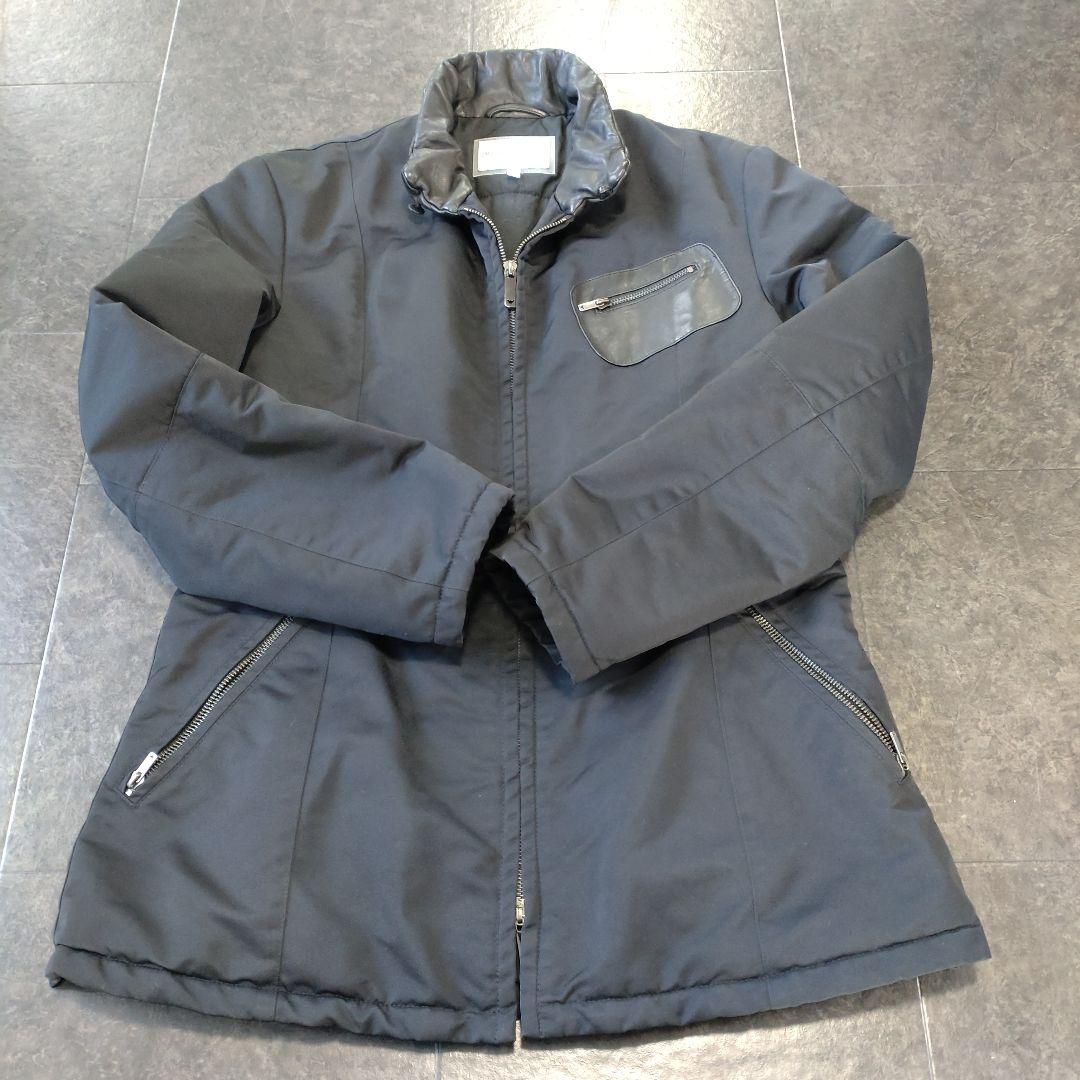 【正規品 エンポリオ・アルマーニ】ダウンジャケット コート レザー＆キルティング