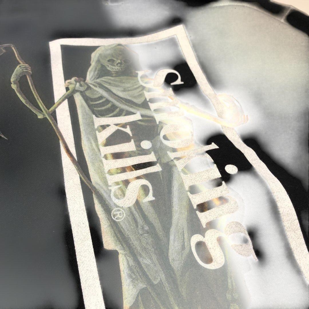 名作 fr2 smoking kills パーカー ブラック 骸骨 スカル 黒