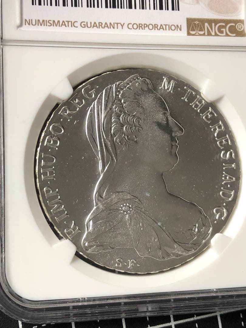 3909【NGC鑑定品MS66】オーストリア　1780年　大型　銀貨　古銭