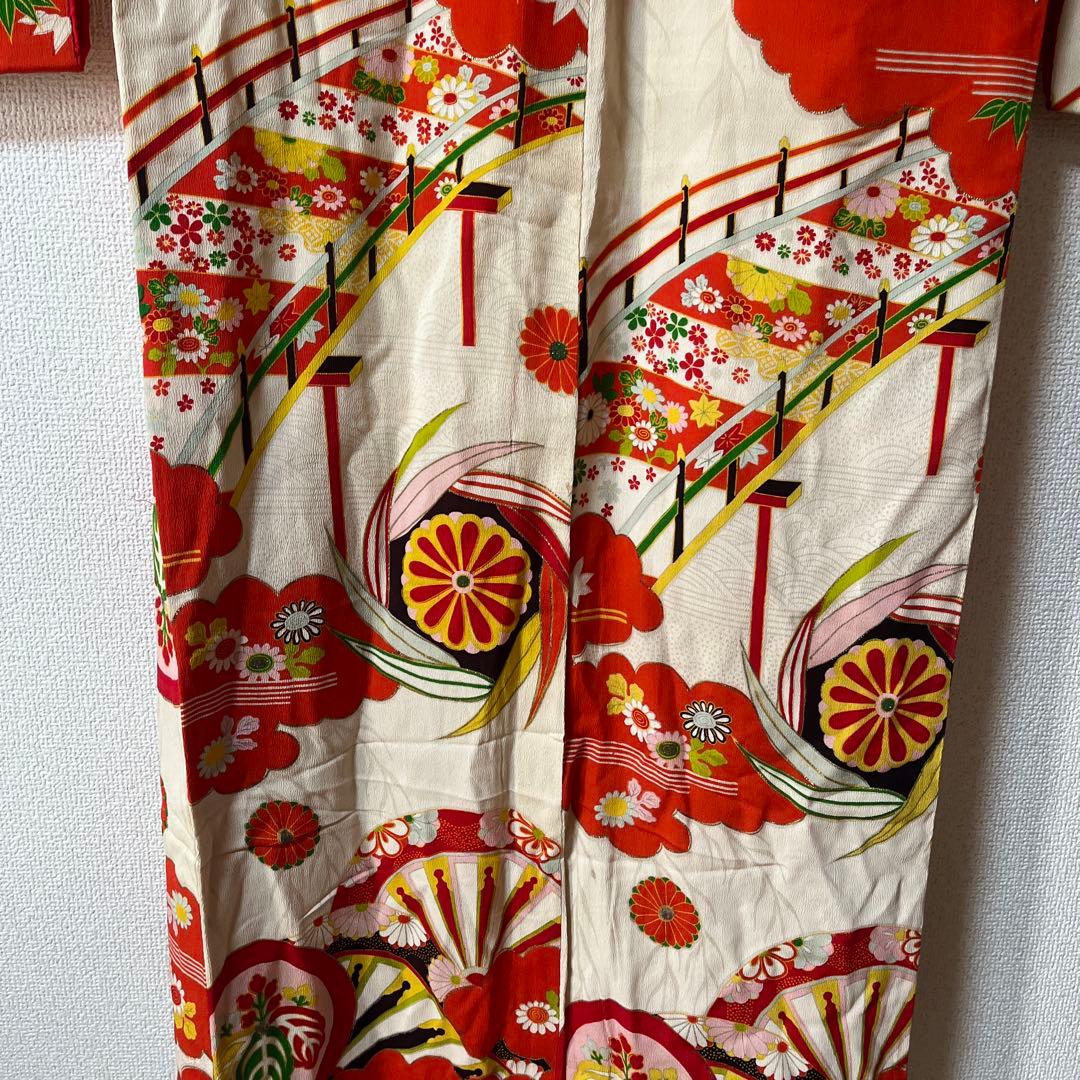 七五三　7歳　女の子　着物　アンティーク　正絹　着物セット