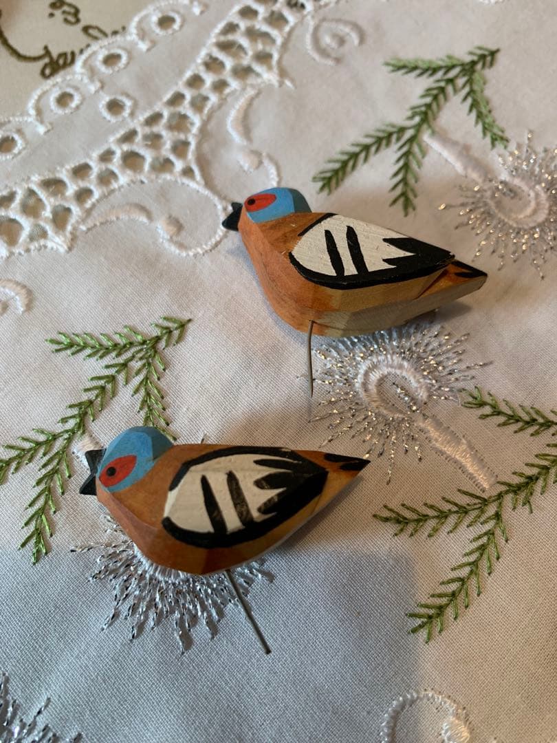 ドイツ製　木製人形　レアなエルツのビンテージの沢山の小鳥の止まり木！可愛い過ぎ！