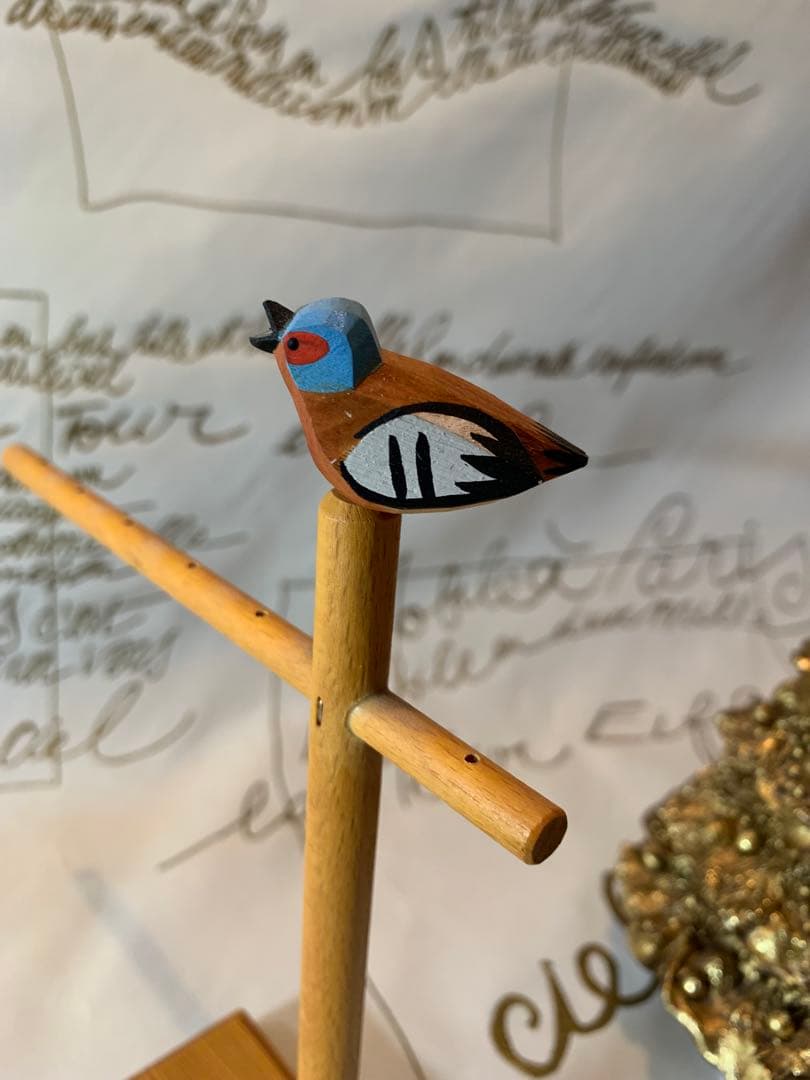 ドイツ製　木製人形　レアなエルツのビンテージの沢山の小鳥の止まり木！可愛い過ぎ！