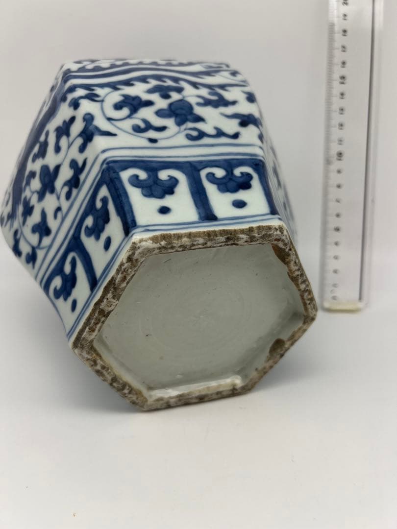 中国明朝染付花瓶茶道具　骨董　古美術　コレクション　唐物　アンティーク青磁　江戸