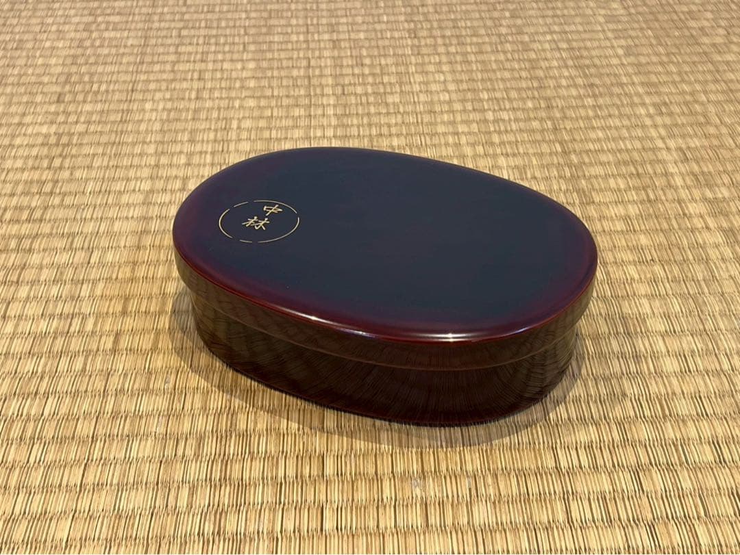 輪島塗 角藤漆器店謹製 溜塗小判型弁当箱 10客 共箱