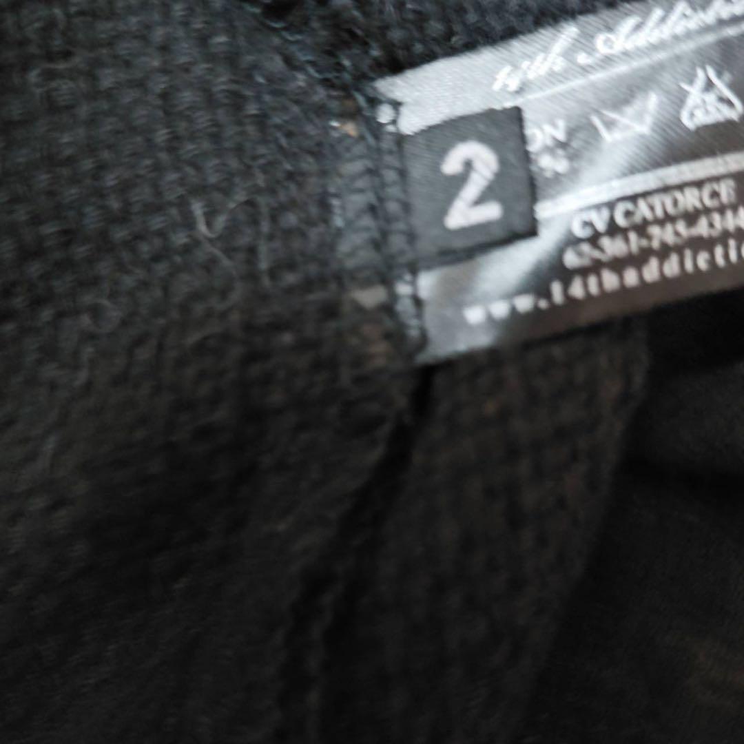 14th addiction カーディガン　ブラック　サイズ２　Lサイズ相当