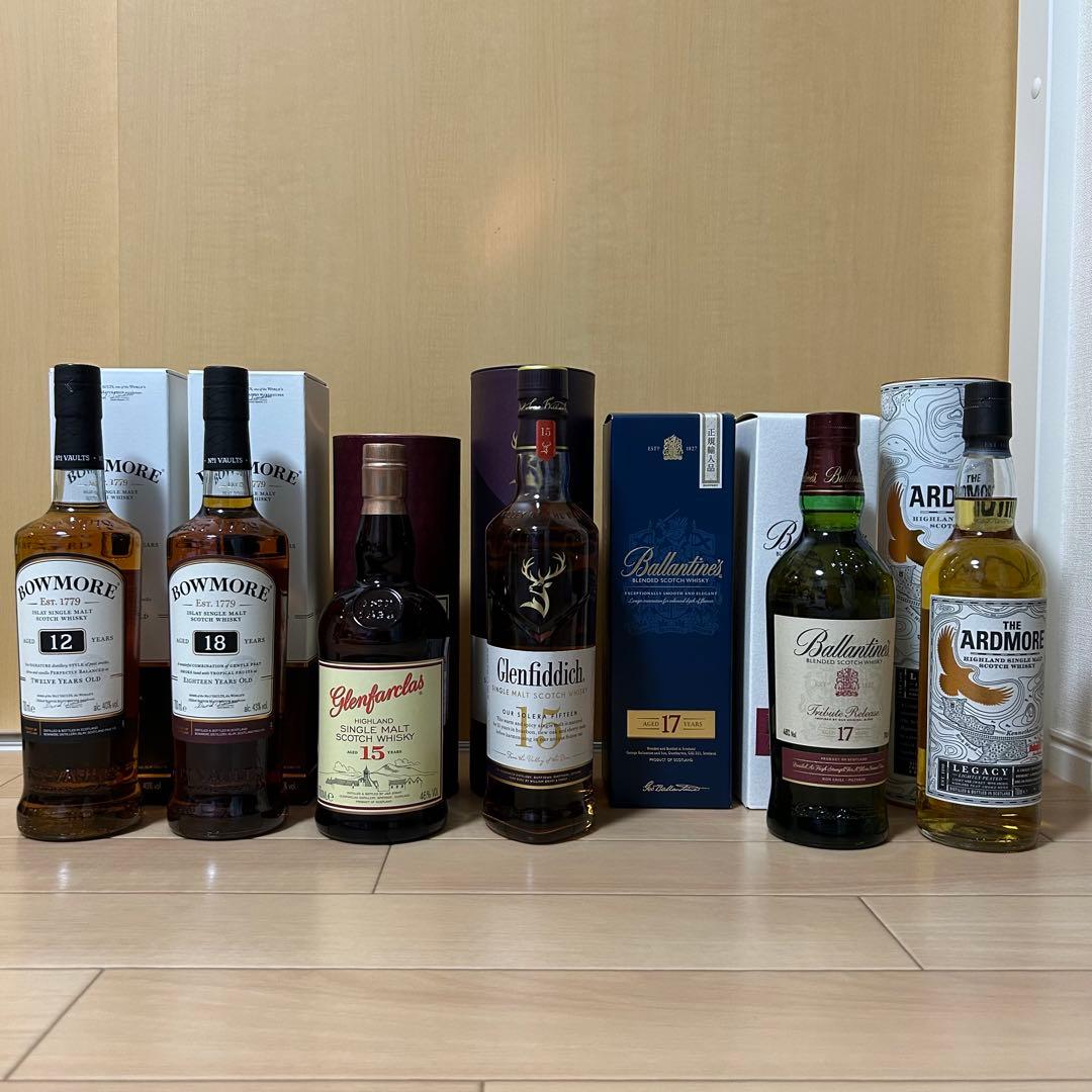 ウイスキー　7本セット　ボウモア18年 グレンフィディック15年など
