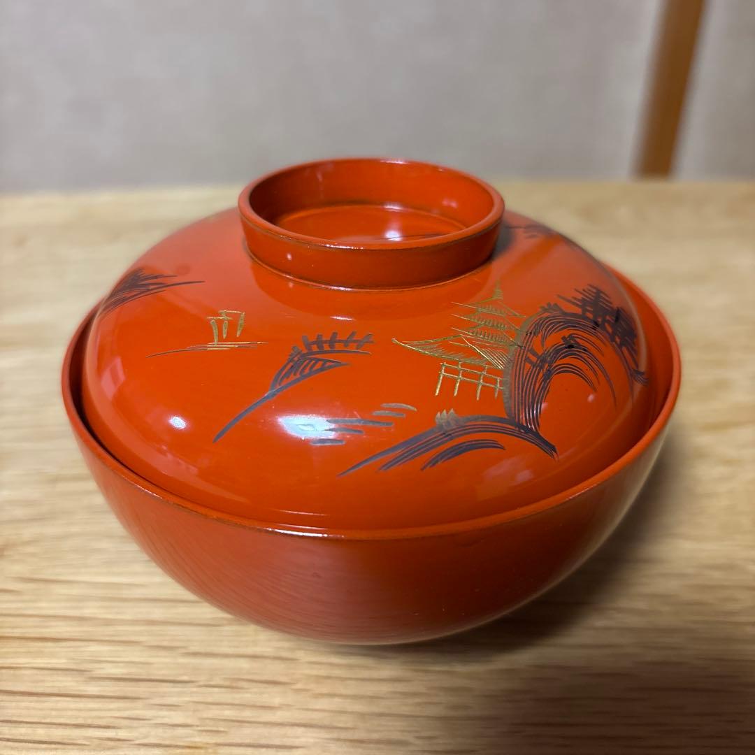 お値下げ中 漆器椀 遠州丸洗朱10セット