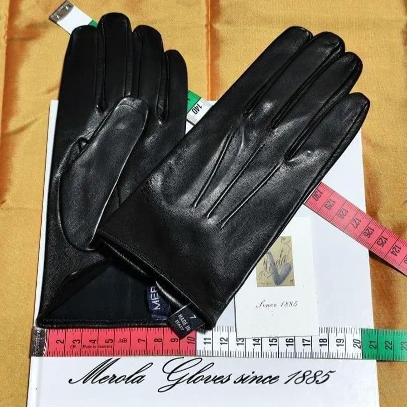 8.0サイズ メローラ ナッパ黒 ライニングなし グローブ 革手袋 MEROLA