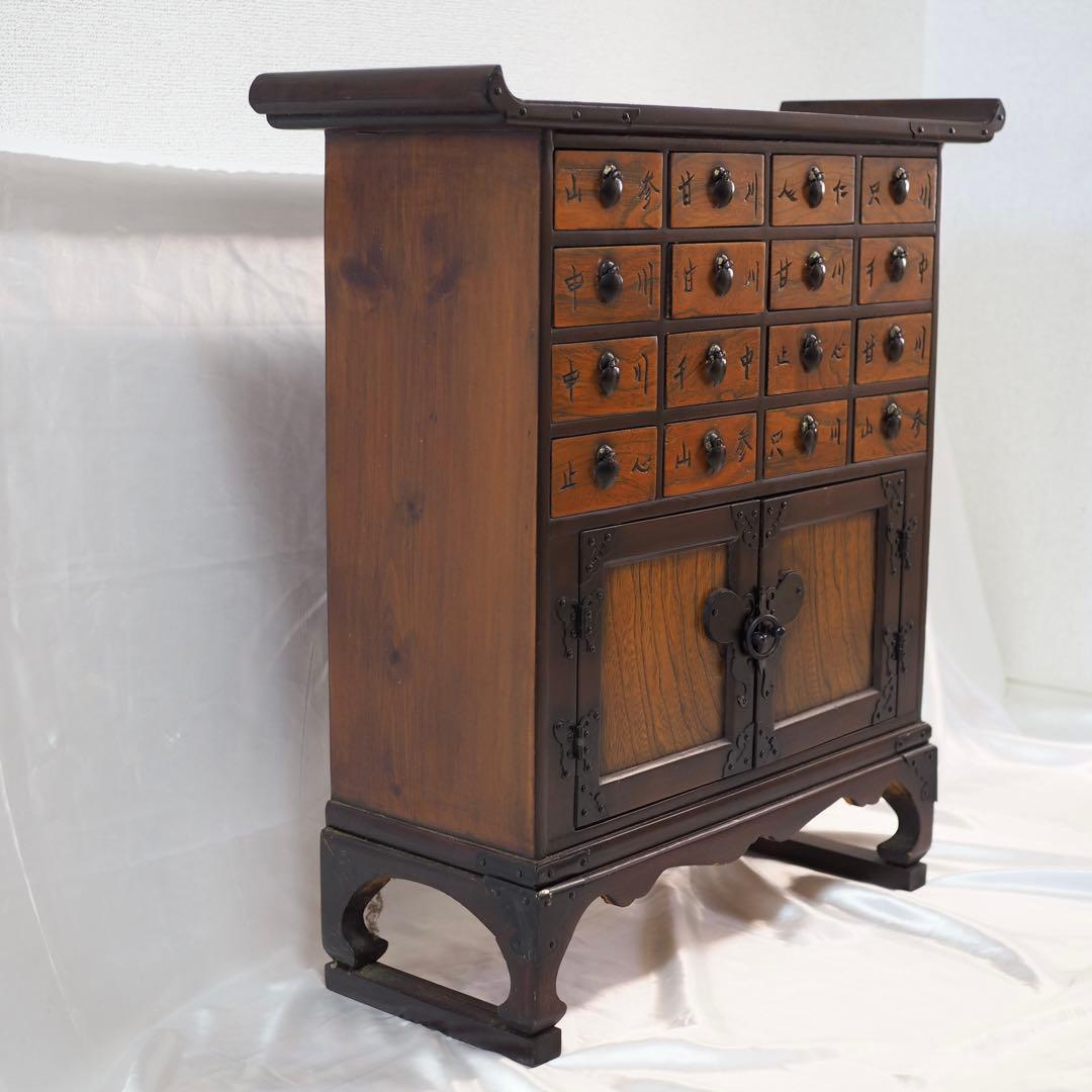 李朝 薬箪笥 ヤクジャン アンティーク 引き出し 戸棚 レトロ 木製