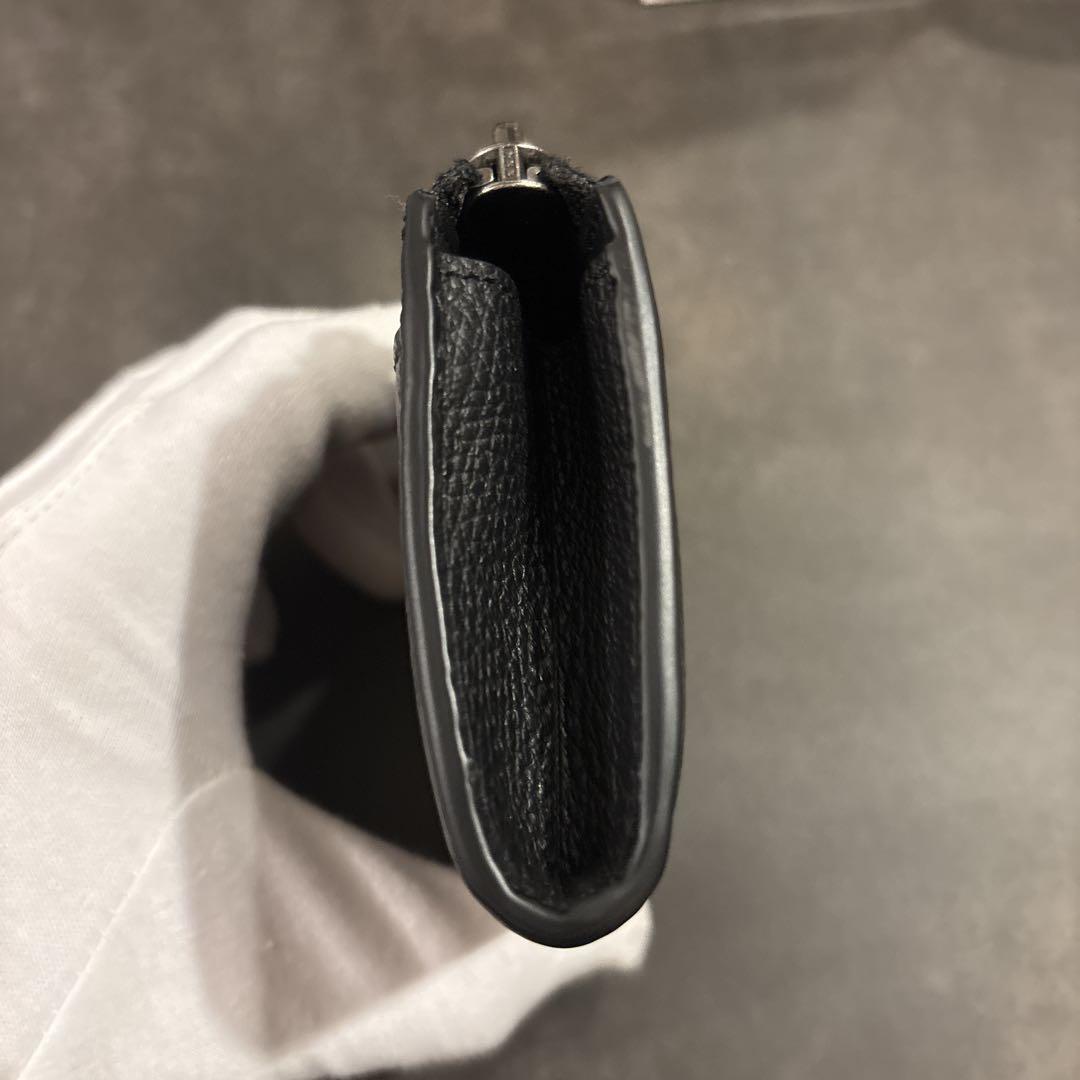 現行・未使用 コーチ ペブルレザー Lジップ キーケース ブラック COACH