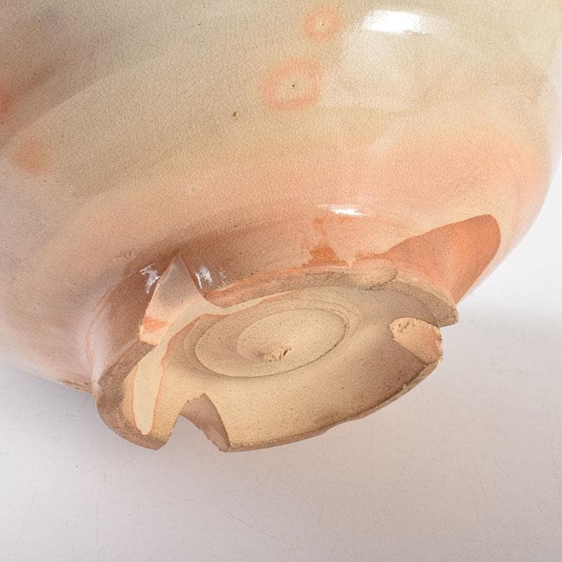 茶道具　萩焼　十一代高麗陶兵衛作　染付達磨図　菓子鉢　共箱　N　7173